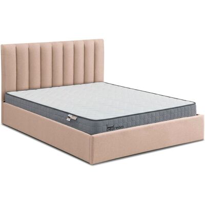 MENZZO Pack Lit-coffre Songe + Matelas Bedream 180x200cm Tissu Beige - Publicité MENZZO Pack Lit-coffre Songe + Matelas Bedream 180x200cm Tissu Beige - Publicité