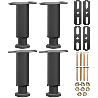 RYTTGOP 4 - Pied De Lit - Support Central - Réglable En Hauteur 15x25 Cm - Renfort Pour Sommier À Lattes - Acier Robuste - Noir - Publicité RYTTGOP 4 - Pied De Lit - Support Central - Réglable En Hauteur 15x25 Cm - Renfort Pour Sommier À Lattes - Acier Robuste - Noir - Publicité