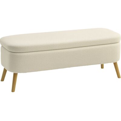 ARRIGONI Banc De Rangement, Bout De Lit Avec Couvercle, Pieds En Bois, Capacité 65 L, Jusqu'à 220 Kg, 120x42x45cm, Beige - Publicité ARRIGONI Banc De Rangement, Bout De Lit Avec Couvercle, Pieds En Bois, Capacité 65 L, Jusqu'à 220 Kg, 120x42x45cm, Beige - Publicité