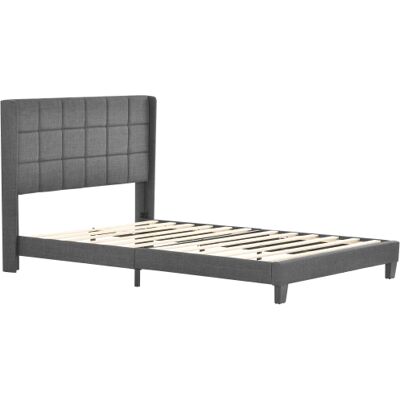 Generic Lit Tapissé Avec Sa Tête De Lit Tapissée,lit Double Avec Sommier À Lattes,140x200cm,en Lin Gris,mi-ferme (avec Matelas À Ressorts) - Publicité Generic Lit Tapissé Avec Sa Tête De Lit Tapissée,lit Double Avec Sommier À Lattes,140x200cm,en Lin Gris,mi-ferme (avec Matelas À Ressorts) - Publicité