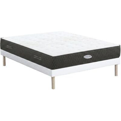 VENTE-UNIQUE Ensemble 160 X 200 Cm Sommier Tapissier + Matelas Ressorts Ensachés Et Fibres De Kapok Ép.31cm - Sorema De Naturea - Publicité VENTE-UNIQUE Ensemble 160 X 200 Cm Sommier Tapissier + Matelas Ressorts Ensachés Et Fibres De Kapok Ép.31cm - Sorema De Naturea - Publicité