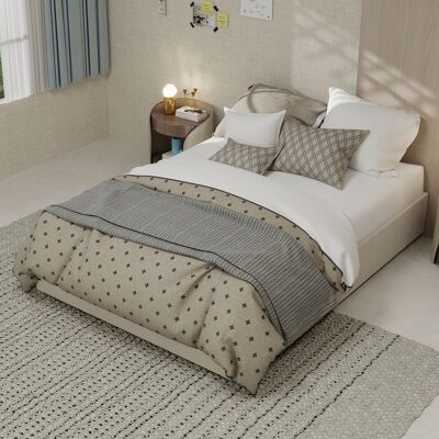 ACKERMAN Modern Minimalist Bed Frame, 140200cm, Beige, Dutch Velour Material, Equipped With Pneumatic Rod, Modern Style Bedroom Furniture, Excluding Headboard And Mattress. Publicité ACKERMAN Modern Minimalist Bed Frame, 140200cm, Beige, Dutch Velour Material, Equipped With Pneumatic Rod, Modern Style Bedroom Furniture, Excluding Headboard And Mattress. Publicité