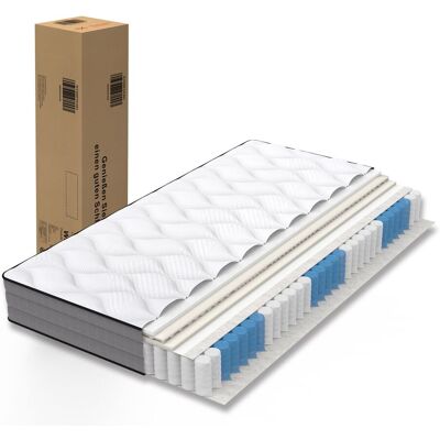 ACKERMAN Matelas De Qualité Supérieure, Matelas À Ressorts Ensachés Deluxe 140x200 Cm H3 20 Cm - Fabriqué En Chine Et Certifié Oeko-tex - Matelas À Ressorts 140x200 Avec 1000 Ressorts Et Housse En Lyocell - Ma - Publicité ACKERMAN Matelas De Qualité Supérieure, Matelas À Ressorts Ensachés Deluxe 140x200 Cm H3 20 Cm - Fabriqué En Chine Et Certifié Oeko-tex - Matelas À Ressorts 140x200 Avec 1000 Ressorts Et Housse En Lyocell - Ma - Publicité