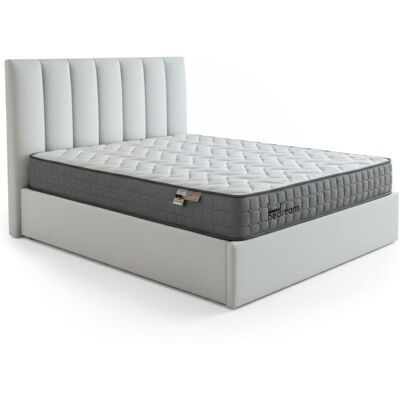MENZZO Pack Lit-coffre Songe + Matelas Bedream 140x190cm Velours Argent - Publicité MENZZO Pack Lit-coffre Songe + Matelas Bedream 140x190cm Velours Argent - Publicité