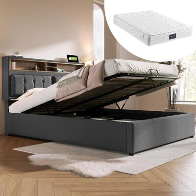 OEM Lit Double Capitonné Avec Port De Chargement Usb-c, Tête De Lit, Lit De Rangement, Cadre De Lit En Lin, Lit Enfant 160x200 Avec Sommier À Lattes (matelas Inclus), Garantie 2 Ans - Publicité OEM Lit Double Capitonné Avec Port De Chargement Usb-c, Tête De Lit, Lit De Rangement, Cadre De Lit En Lin, Lit Enfant 160x200 Avec Sommier À Lattes (matelas Inclus), Garantie 2 Ans - Publicité