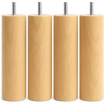 RYTTGOP 4 - Pied De Lit - Sommier - Bois Massif Hêtre - Filetage M8 - Pour Chambre À Coucher - Naturel - 30x6 Cm - Publicité RYTTGOP 4 - Pied De Lit - Sommier - Bois Massif Hêtre - Filetage M8 - Pour Chambre À Coucher - Naturel - 30x6 Cm - Publicité