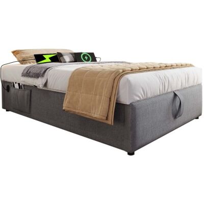 Generic Lit Simple Rembourré 90×200 Cm,cadre De Lit Rembourré Avec Usb-c Et Sommier À Lattes Pleine Surface,sans Tête De Lit,coton,gris - Publicité Generic Lit Simple Rembourré 90×200 Cm,cadre De Lit Rembourré Avec Usb-c Et Sommier À Lattes Pleine Surface,sans Tête De Lit,coton,gris - Publicité