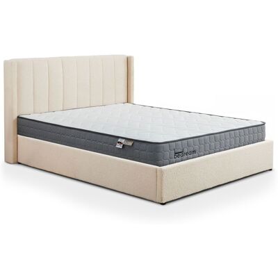 MENZZO Pack Lit-coffre Magorial + Matelas Bedream 180x200cm Tissu Bouclette Crème - Publicité MENZZO Pack Lit-coffre Magorial + Matelas Bedream 180x200cm Tissu Bouclette Crème - Publicité