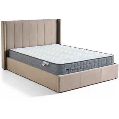 MENZZO Pack Lit-coffre Magorial + Matelas Bedream 160x200cm Velours Taupe - Publicité MENZZO Pack Lit-coffre Magorial + Matelas Bedream 160x200cm Velours Taupe - Publicité