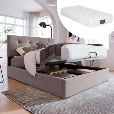OEM Lit Simple Hydraulique Rembourré 90x200cm, Tête De Lit Réglable, Sommier À Lattes En Métal, Velours, Cadre De Lit Moderne Avec Espace De Rangement, Gris Clair (matelas Inclus) - Publicité OEM Lit Simple Hydraulique Rembourré 90x200cm, Tête De Lit Réglable, Sommier À Lattes En Métal, Velours, Cadre De Lit Moderne Avec Espace De Rangement, Gris Clair (matelas Inclus) - Publicité