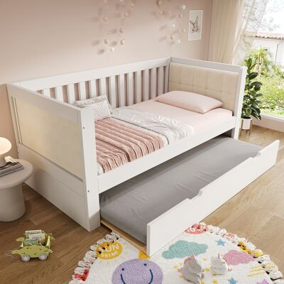 ZOLGINAH Maison De Jour 90x200 Cm Avec Gigogne 90x190 Cm, Gain De Place, Bois, Pour Chambre D’ami, Sommier À Lattes, Sans Matelas, Blanc - Publicité ZOLGINAH Maison De Jour 90x200 Cm Avec Gigogne 90x190 Cm, Gain De Place, Bois, Pour Chambre D’ami, Sommier À Lattes, Sans Matelas, Blanc - Publicité