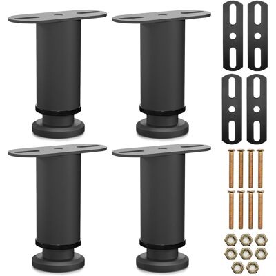 RYTTGOP 4 - Pied De Lit - Support Central - Réglable En Hauteur 12-18cm - Renfort Pour Sommier À Lattes - Acier Laminé - Noir - Publicité RYTTGOP 4 - Pied De Lit - Support Central - Réglable En Hauteur 12-18cm - Renfort Pour Sommier À Lattes - Acier Laminé - Noir - Publicité