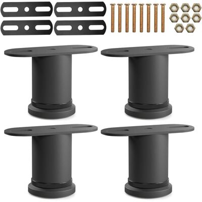 GRASSLIN Lot De 4 Pieds De Lit Réglables, Acier Laminé À Froid, Hauteur 8-12 Cm, Support Sommier À Lattes, Renforcement Cadre - Publicité GRASSLIN Lot De 4 Pieds De Lit Réglables, Acier Laminé À Froid, Hauteur 8-12 Cm, Support Sommier À Lattes, Renforcement Cadre - Publicité