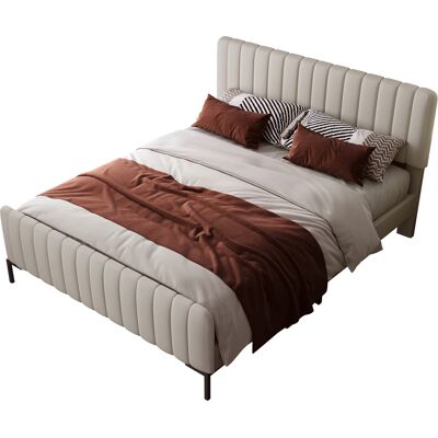 Generic Lit Double Rembourré 180 X 200 Cm,cadre De Lit Avec Sommier À Lattes Et Tête De Lit Réglable,lit Rembourré En Gris-beige,cadre De Lit Lit Jeune Pour Chambre Chambre D'Amis Matériau Lin - Publicité Generic Lit Double Rembourré 180 X 200 Cm,cadre De Lit Avec Sommier À Lattes Et Tête De Lit Réglable,lit Rembourré En Gris-beige,cadre De Lit Lit Jeune Pour Chambre Chambre D'Amis Matériau Lin - Publicité