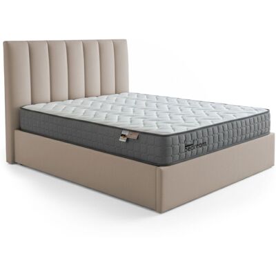MENZZO Pack Lit-coffre Songe + Matelas Bedream 140x190cm Velours Taupe - Publicité MENZZO Pack Lit-coffre Songe + Matelas Bedream 140x190cm Velours Taupe - Publicité