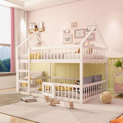ACKERMAN Lit Superposé Pour Enfant 140 X 200, Lit Familial Pour Enfant, Lit Superposé Avec Escalier, Design Loft, Cadre De Lit Superposé En Bois Massif, Blanc - Publicité ACKERMAN Lit Superposé Pour Enfant 140 X 200, Lit Familial Pour Enfant, Lit Superposé Avec Escalier, Design Loft, Cadre De Lit Superposé En Bois Massif, Blanc - Publicité