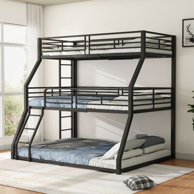 ACKERMAN Lit Superposé, 90200 Cm, 120 X 200cm Et 140 X 200cm, Cadre De Lit Métallique, Lit En Fer, Lit Superposé Triple, Pour Enfants, Adolescents Et Adultes, Sans Matelas, Noir - Publicité ACKERMAN Lit Superposé, 90200 Cm, 120 X 200cm Et 140 X 200cm, Cadre De Lit Métallique, Lit En Fer, Lit Superposé Triple, Pour Enfants, Adolescents Et Adultes, Sans Matelas, Noir - Publicité