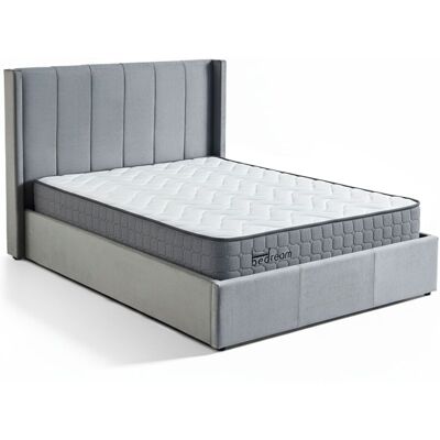 MENZZO Pack Lit-coffre Magorial + Matelas Bedream 140x190cm Velours Gris - Publicité MENZZO Pack Lit-coffre Magorial + Matelas Bedream 140x190cm Velours Gris - Publicité