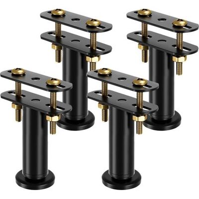 OEM Lot De 4 Pieds De Lit Réglables En Hauteur 12-18 Cm - Kit De Renfort Pour Barre Centrale Et Sommier À Lattes - Pieds De Soutien Robustes Pour Cadre De Lit (noir) - Publicité OEM Lot De 4 Pieds De Lit Réglables En Hauteur 12-18 Cm - Kit De Renfort Pour Barre Centrale Et Sommier À Lattes - Pieds De Soutien Robustes Pour Cadre De Lit (noir) - Publicité