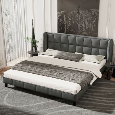 ACKERMAN Lit Capitonné 180200 Avec Sommier Et Tête De Lit, Lit Pour Adolescent, Pour Adultes Et Adolescents, Support En Lattes De Bois, Montage Simple, Velours, Gris - Publicité ACKERMAN Lit Capitonné 180200 Avec Sommier Et Tête De Lit, Lit Pour Adolescent, Pour Adultes Et Adolescents, Support En Lattes De Bois, Montage Simple, Velours, Gris - Publicité
