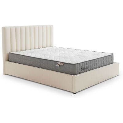 MENZZO Pack Lit-coffre Songe + Matelas Bedream 140x190cm Tissu Bouclette Beige - Publicité MENZZO Pack Lit-coffre Songe + Matelas Bedream 140x190cm Tissu Bouclette Beige - Publicité