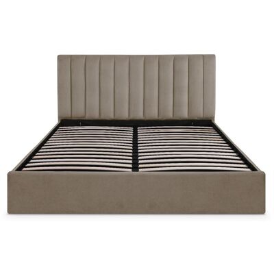 MENZZO Lit Coffre Songe + Sommier Velours Taupe 180cm - Publicité MENZZO Lit Coffre Songe + Sommier Velours Taupe 180cm - Publicité