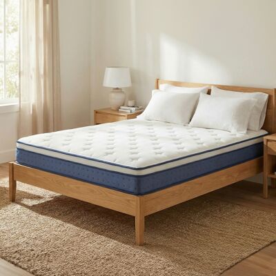 VASAGLE Matelas À Mémoire De Forme Gel, 160 X 200 Cm, Hybride Ressorts Ensachés, Soutien 7 Zones, Housse Respirante, Bleu - Publicité VASAGLE Matelas À Mémoire De Forme Gel, 160 X 200 Cm, Hybride Ressorts Ensachés, Soutien 7 Zones, Housse Respirante, Bleu - Publicité