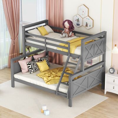 ACKERMAN Lit Superposé Avec Échelle Et Barrière De Sécurité, Transformable En 2 Lits Séparés, Lit En Bois Pour Enfants, Adolescents Et Adultes, 90 (140) X 200 Cm, Gris - Publicité ACKERMAN Lit Superposé Avec Échelle Et Barrière De Sécurité, Transformable En 2 Lits Séparés, Lit En Bois Pour Enfants, Adolescents Et Adultes, 90 (140) X 200 Cm, Gris - Publicité