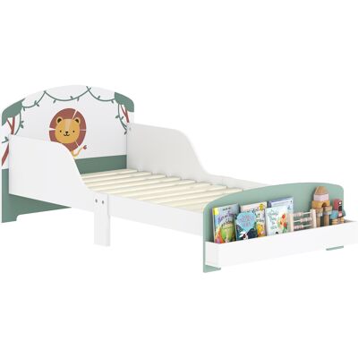 ARRIGONI Lit Enfant 70 X 140 Cm, Lit Pour Enfant Avec Barriere De Securite Et Sommier À Lattes, Espace De Rangement, Vert - Publicité ARRIGONI Lit Enfant 70 X 140 Cm, Lit Pour Enfant Avec Barriere De Securite Et Sommier À Lattes, Espace De Rangement, Vert - Publicité