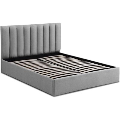 MENZZO Lit Coffre Songe + Sommier Tissu Gris 160cm - Publicité MENZZO Lit Coffre Songe + Sommier Tissu Gris 160cm - Publicité