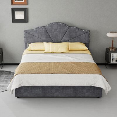 ACKERMAN Modern Minimalist Soft Bed, Comfortable And Soft Headboard, 140200cm, Gray, Multifunctional Bedroom Furniture, High Box Bed With Pneumatic Rod, Does Not Include Mattress. Publicité ACKERMAN Modern Minimalist Soft Bed, Comfortable And Soft Headboard, 140200cm, Gray, Multifunctional Bedroom Furniture, High Box Bed With Pneumatic Rod, Does Not Include Mattress. Publicité