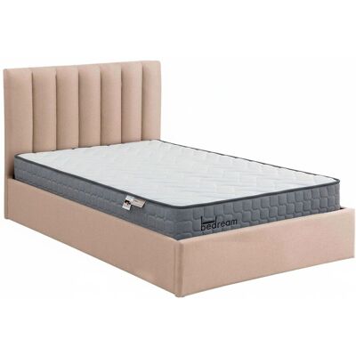 MENZZO Pack Lit-coffre Songe + Matelas Bedream 140x190cm Tissu Beige - Publicité MENZZO Pack Lit-coffre Songe + Matelas Bedream 140x190cm Tissu Beige - Publicité