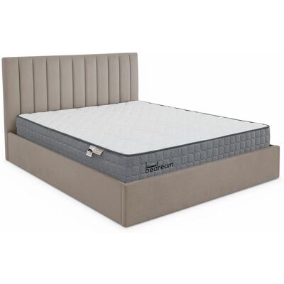 MENZZO Pack Lit-coffre Songe + Matelas Bedream 180x200cm Velours Taupe - Publicité MENZZO Pack Lit-coffre Songe + Matelas Bedream 180x200cm Velours Taupe - Publicité