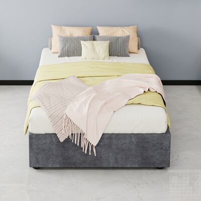 ACKERMAN Modern Simple Style Bed Frame, 90200 Cm, Grey, Dutch Velvet Fabric, With Gas Lift, Modern Bedroom Furniture, Excluding Headboard And Mattress. Publicité ACKERMAN Modern Simple Style Bed Frame, 90200 Cm, Grey, Dutch Velvet Fabric, With Gas Lift, Modern Bedroom Furniture, Excluding Headboard And Mattress. Publicité