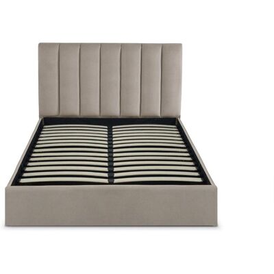 MENZZO Lit Coffre Songe + Sommier Velours Taupe 140cm - Publicité MENZZO Lit Coffre Songe + Sommier Velours Taupe 140cm - Publicité