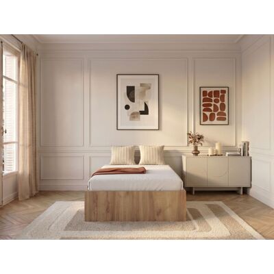 Bobochic - Sommier Coffre Nira Rangement Xl 90x190 Bois Clair - Publicité Bobochic - Sommier Coffre Nira Rangement Xl 90x190 Bois Clair - Publicité