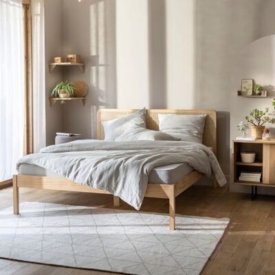 TERRE DE NUIT Lit Adulte En Pin Massif Tête De Lit Cannage Anna 140x200 - Lt17021 - Anna - Publicité TERRE DE NUIT Lit Adulte En Pin Massif Tête De Lit Cannage Anna 140x200 - Lt17021 - Anna - Publicité