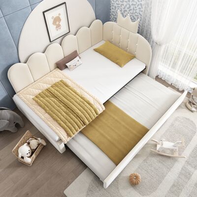 ACKERMAN Canapé-lit Gigogne 90 X 200 Cm, Lit D'Appoint Simple 90 X 190 Cm, Forme En L, Velours Beige, Motif À Croisillons, Design Mignon Et Élégant, Gain De Place Pour Chambres D'Enfants Ou Chambres D'Amis, Ma - Publicité ACKERMAN Canapé-lit Gigogne 90 X 200 Cm, Lit D'Appoint Simple 90 X 190 Cm, Forme En L, Velours Beige, Motif À Croisillons, Design Mignon Et Élégant, Gain De Place Pour Chambres D'Enfants Ou Chambres D'Amis, Ma - Publicité