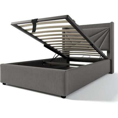 Generic Lit Rembourré,lit Simple,coffre De Rangement Avec Fonction De Charge Usb Type C,tête De Lit,lits De Rangement,cadre De Lit En Lin,lit Jeune 90x200 Avec Sommier À Lattes (avec Matelas) - Publicité Generic Lit Rembourré,lit Simple,coffre De Rangement Avec Fonction De Charge Usb Type C,tête De Lit,lits De Rangement,cadre De Lit En Lin,lit Jeune 90x200 Avec Sommier À Lattes (avec Matelas) - Publicité