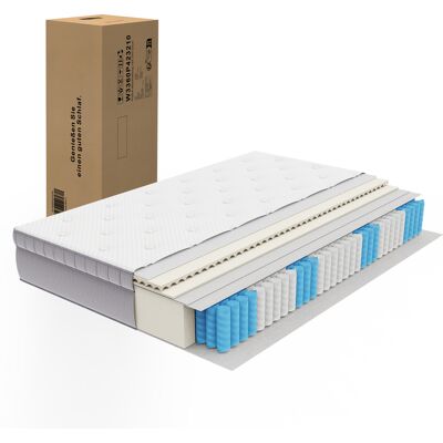 ACKERMAN Mattress 140x200 H3 Height 25cm With Comfort Foam, 7-zone Pocket Spring Mattress Ergonomic, Adult Spring Mattress Oeko-tex Certified - Publicité ACKERMAN Mattress 140x200 H3 Height 25cm With Comfort Foam, 7-zone Pocket Spring Mattress Ergonomic, Adult Spring Mattress Oeko-tex Certified - Publicité