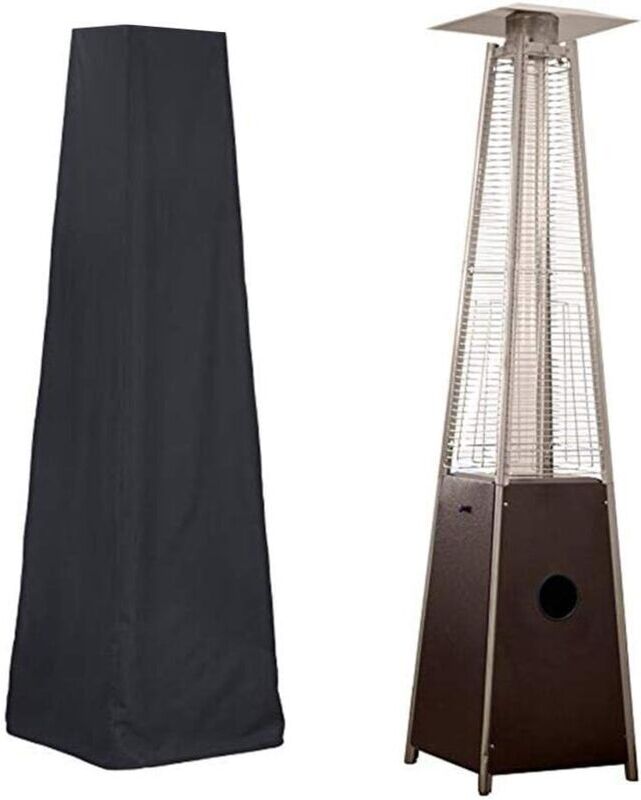 Housse de chauffage de terrasse Housse de chauffage de terrasse pyramidale, noire La housse s'adapte à la plupart des chauffages de terrasse pyramidaux. Fabriqué en tissu Oxford 210D enduit d'argent avec un support imperméable pour repousser la pluie, la neige, le soleil et la poussière. PROTÉGEZ VOS MEUBLES : Double isolation, imperméable et résistante aux intempéries, protège votre radiateur des rayons UV, du vent, de la moisissure et de l'eau. Facile à nettoyer : essuyez avec un chiffon humide ou un tuyau d'arrosage, puis séchez au soleil pour la prochaine utilisation. La fermeture à glissière tient solidement et est facile à retirer, j'adore votre housse de chauffage de terrasse. Remarque : les données sont toutes mesurées manuellement, veuillez permettre une erreur de 1 à 3 cm en raison des différences de lumière et d'affichage, il peut y avoir des différences de couleur, veuillez vous référer à l'article réel reçu. image