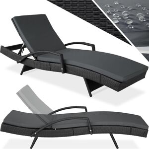 Tectake - Bain de soleil oceane 5 positions cadre en aluminium - chaise longue, transat bain de soleil, transat jardin - noir - Publicité