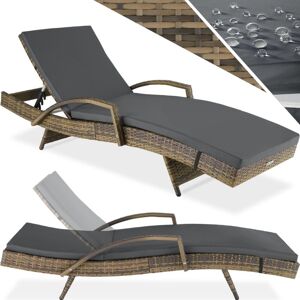 Tectake - Bain de soleil oceane 5 positions cadre en aluminium - chaise longue, transat bain de soleil, transat jardin - marron naturel - Publicité