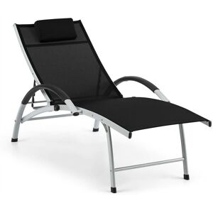 Blumfeldt - Sun Valley Bain de Soleil avec Oreiller, Chaise Longue Pliable, Transat de relaxation, Structure en Aluminium, Dossier réglable en 4 - Publicité