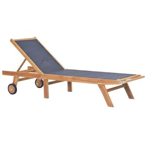 Maison Chic - Chaise Longue Pliable-bain De Soleil-transat De Relaxation Avec Roulettes Teck Massif Et Textilène 123879 - Publicité Maison Chic - Chaise Longue Pliable-bain De Soleil-transat De Relaxation Avec Roulettes Teck Massif Et Textilène 123879 - Publicité