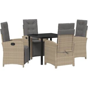 Vidaxl - Ensemble De Salle À Manger Pour Jardin 5 Pcs Beige Polyrotin - Publicité Vidaxl - Ensemble De Salle À Manger Pour Jardin 5 Pcs Beige Polyrotin - Publicité