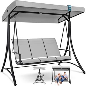 Kesser® Balançoire Hollywoodienne Avec Toit Solaire 3 Places Balançoire De Jardin Jusqu'à 300kg Chaise Longue Gris Clair - Publicité Kesser® Balançoire Hollywoodienne Avec Toit Solaire 3 Places Balançoire De Jardin Jusqu'à 300kg Chaise Longue Gris Clair - Publicité