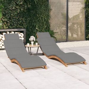 MAISON CHIC Lot De 2 Chaises Longues Bain De Soleil Transat Avec Coussins Bois Massif De Teck 72736 - Publicité MAISON CHIC Lot De 2 Chaises Longues Bain De Soleil Transat Avec Coussins Bois Massif De Teck 72736 - Publicité