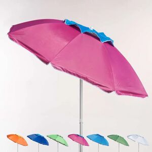 BEACHLINE Parasol de plage 200 cm aluminium anti-vent protection uv Corsica Couleur: Rose - Publicité