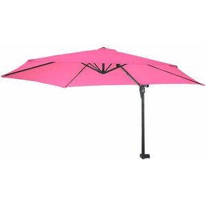 DÉCOSHOP26 Parasol mural pour balcon terrasse avec mât inclinable 3m polyester aluminium/acier 9kg couleur rose - Publicité